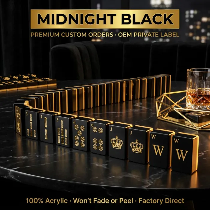 Factory Direct Modern Acrylic American Mahjong Set – 166 Tiles — Midnight Black variant