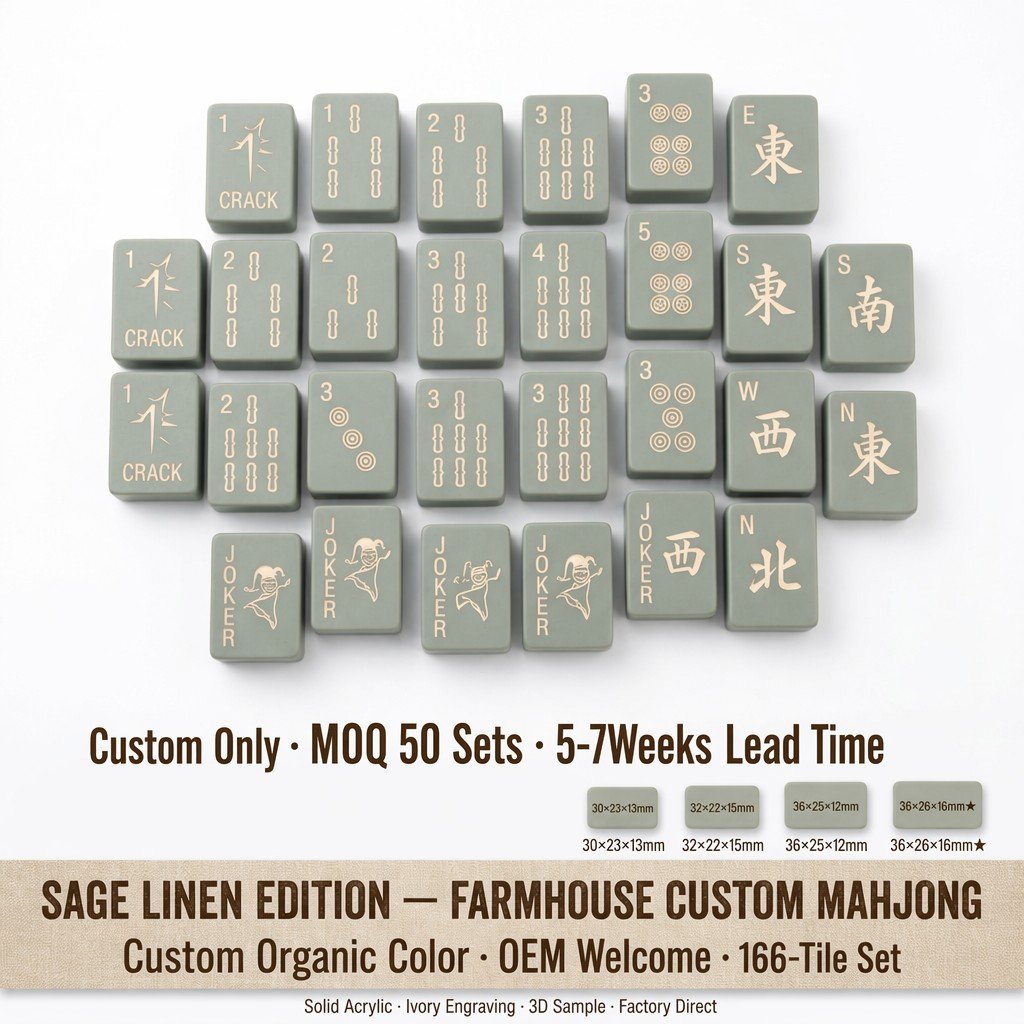 Factory Direct Sage Acrylic American Mahjong Set – 166 Tiles — wholesale American mahjong set