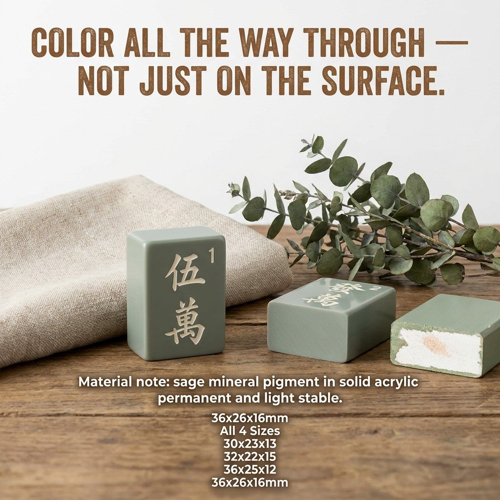 Factory Direct Sage Acrylic American Mahjong Set – 166 Tiles view 4