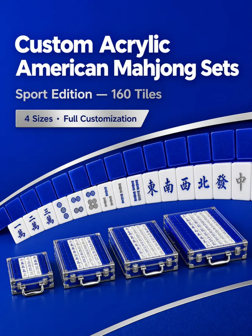 Factory Direct Blue Acrylic American Mahjong Set – 160 Tiles detail