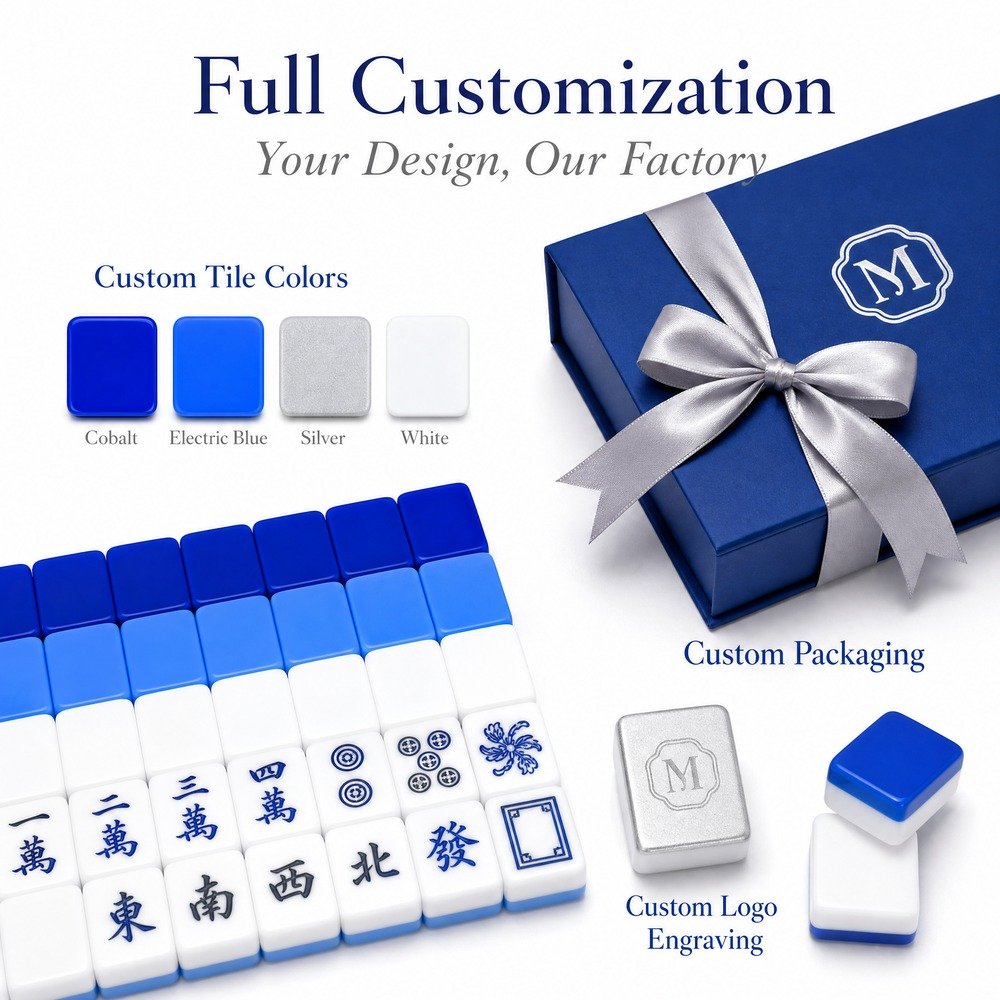 Factory Direct Blue Acrylic American Mahjong Set – 160 Tiles view 4
