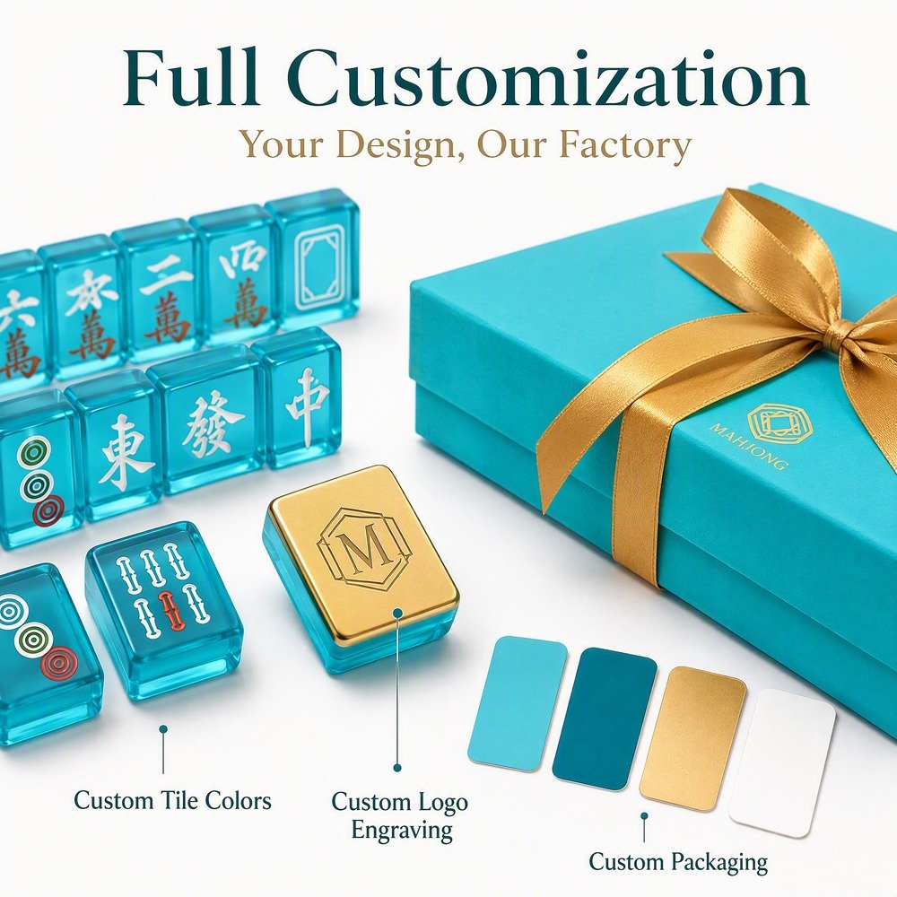 Factory Direct Teal Acrylic American Mahjong Set – 160 Tiles view 4