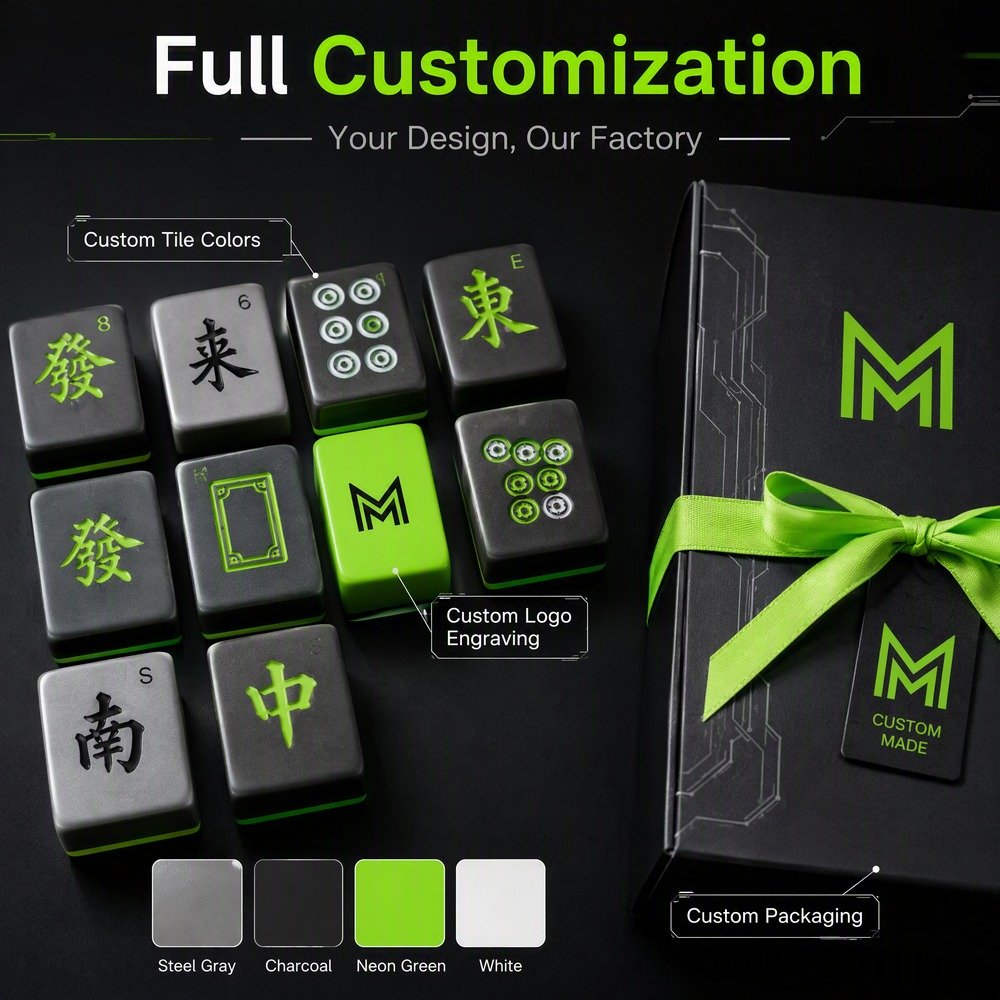 Factory Direct Green Acrylic American Mahjong Set – 160 Tiles view 4