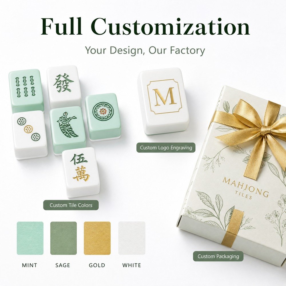 Factory Direct Green Solid Acrylic American Mahjong Set – 160 Tiles view 4