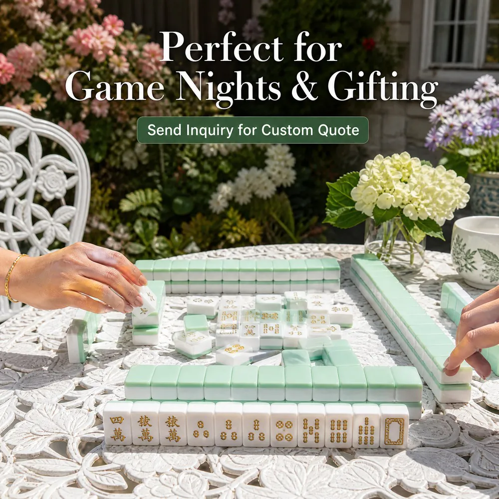 Factory Direct Green Solid Acrylic American Mahjong Set – 160 Tiles view 5