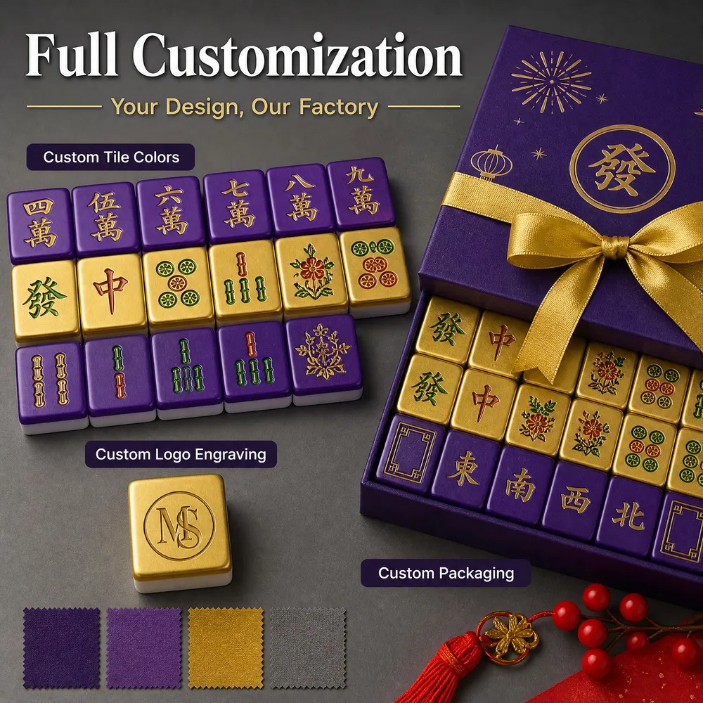 Factory Direct Purple 4-Layer Acrylic American Mahjong Set – 160 Tiles view 4