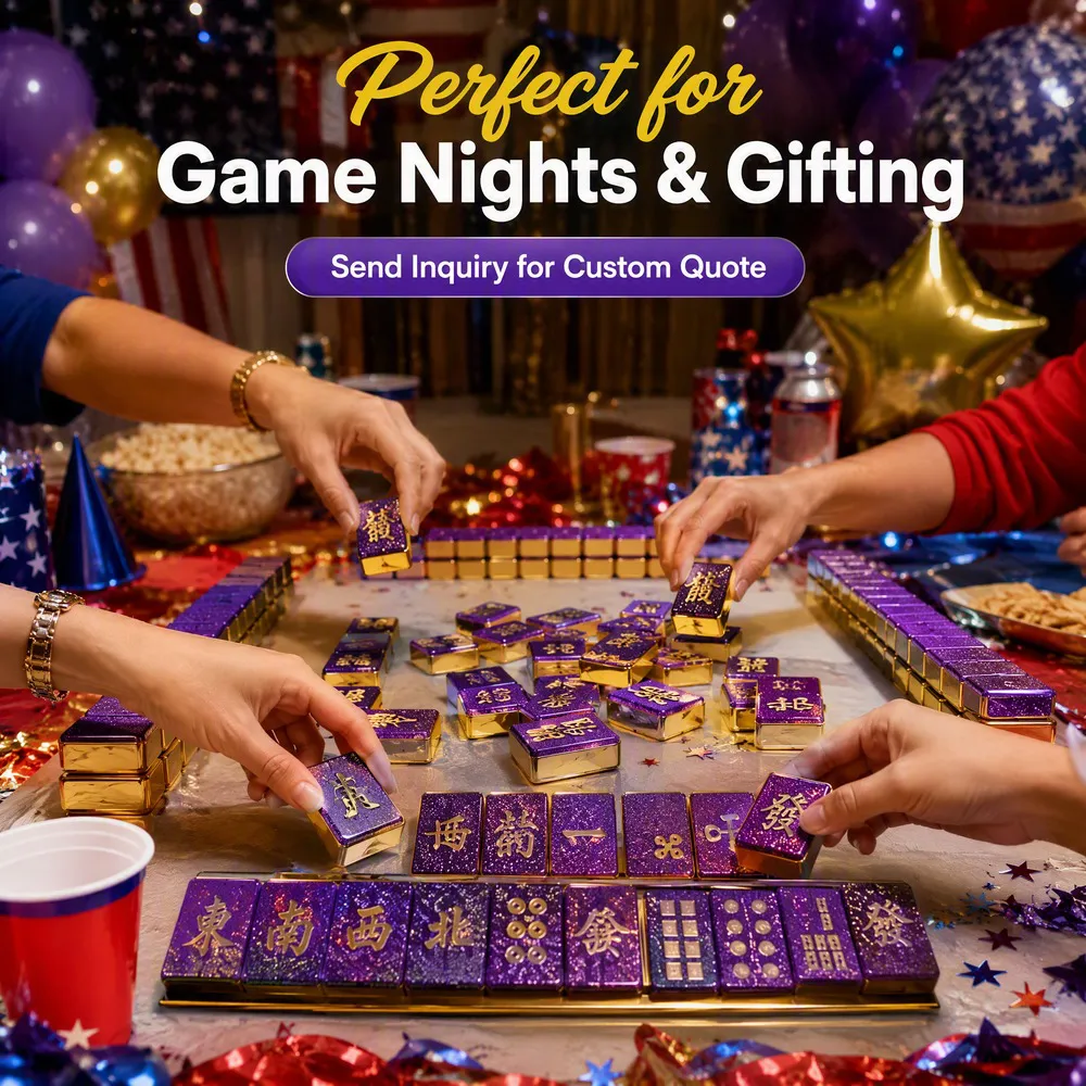 Factory Direct Purple 4-Layer Acrylic American Mahjong Set – 160 Tiles view 5