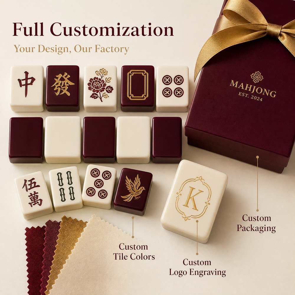 Factory Direct Wine Red Acrylic American Mahjong Set – 160 Tiles view 4