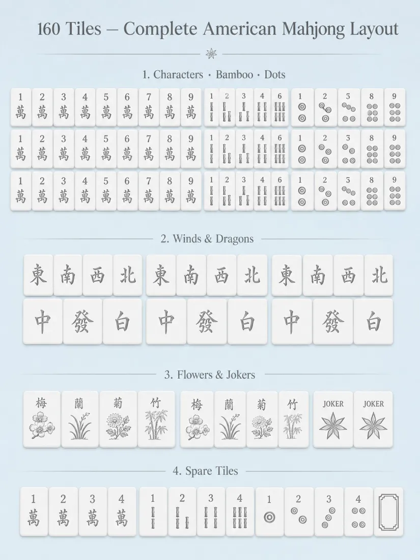 Factory Direct Blue Solid Acrylic American Mahjong Set – 160 Tiles detail