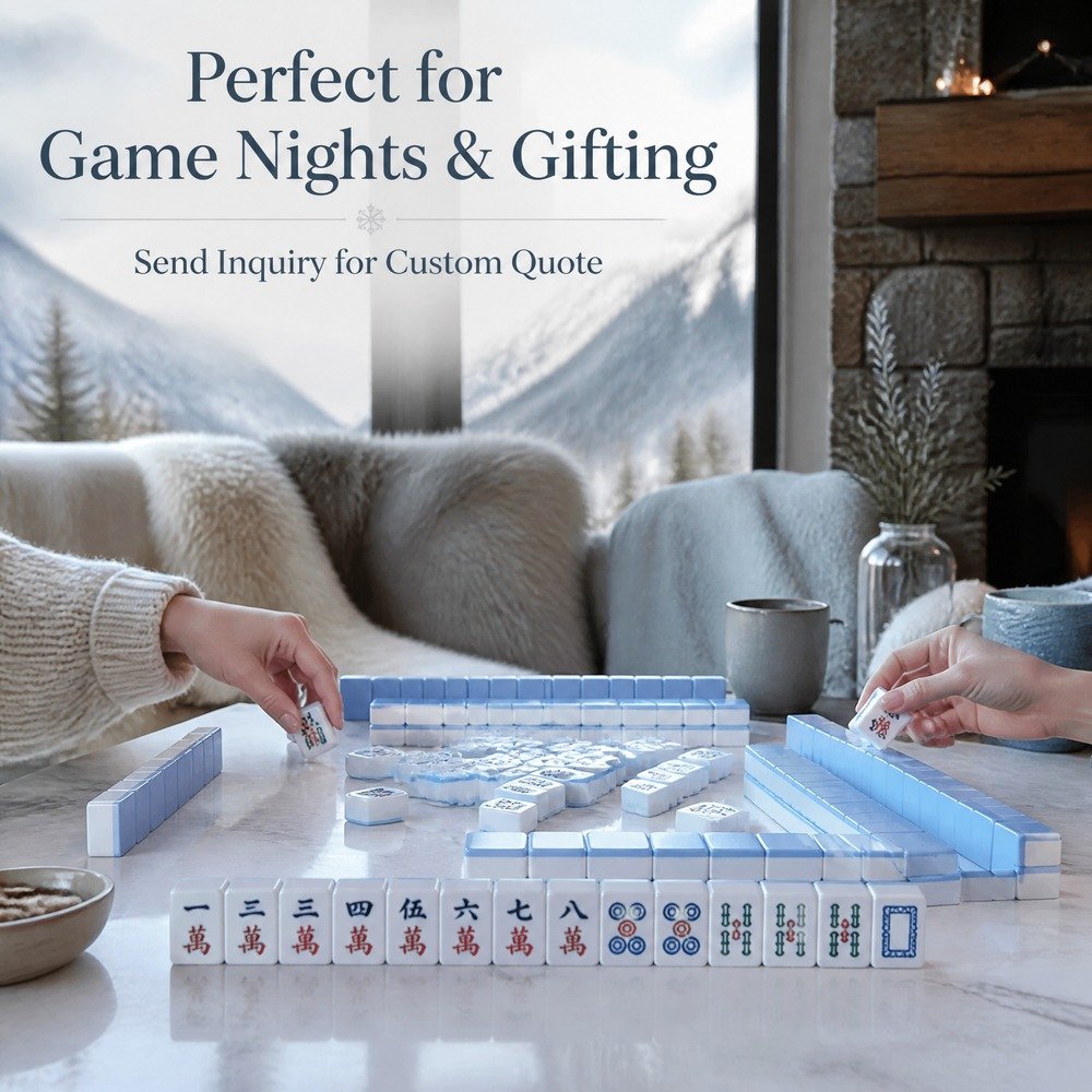 Factory Direct Blue Solid Acrylic American Mahjong Set – 160 Tiles view 5