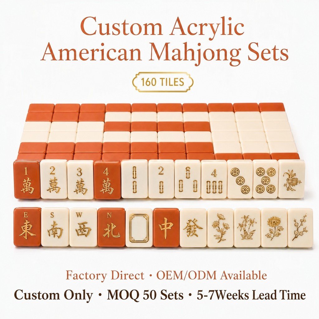 Factory Direct Solid Acrylic American Mahjong Set – 160 Tiles
