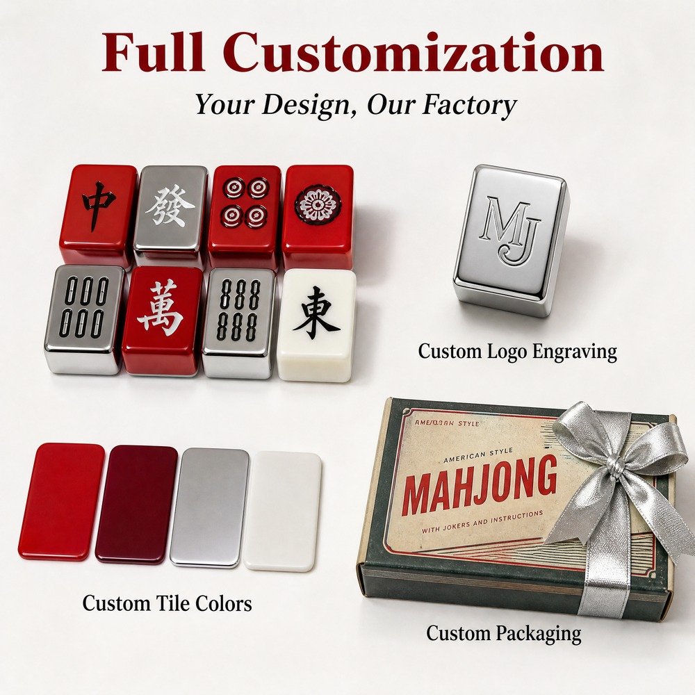 Factory Direct Red Acrylic American Mahjong Set, Deep Engraving – 160 Tiles view 4