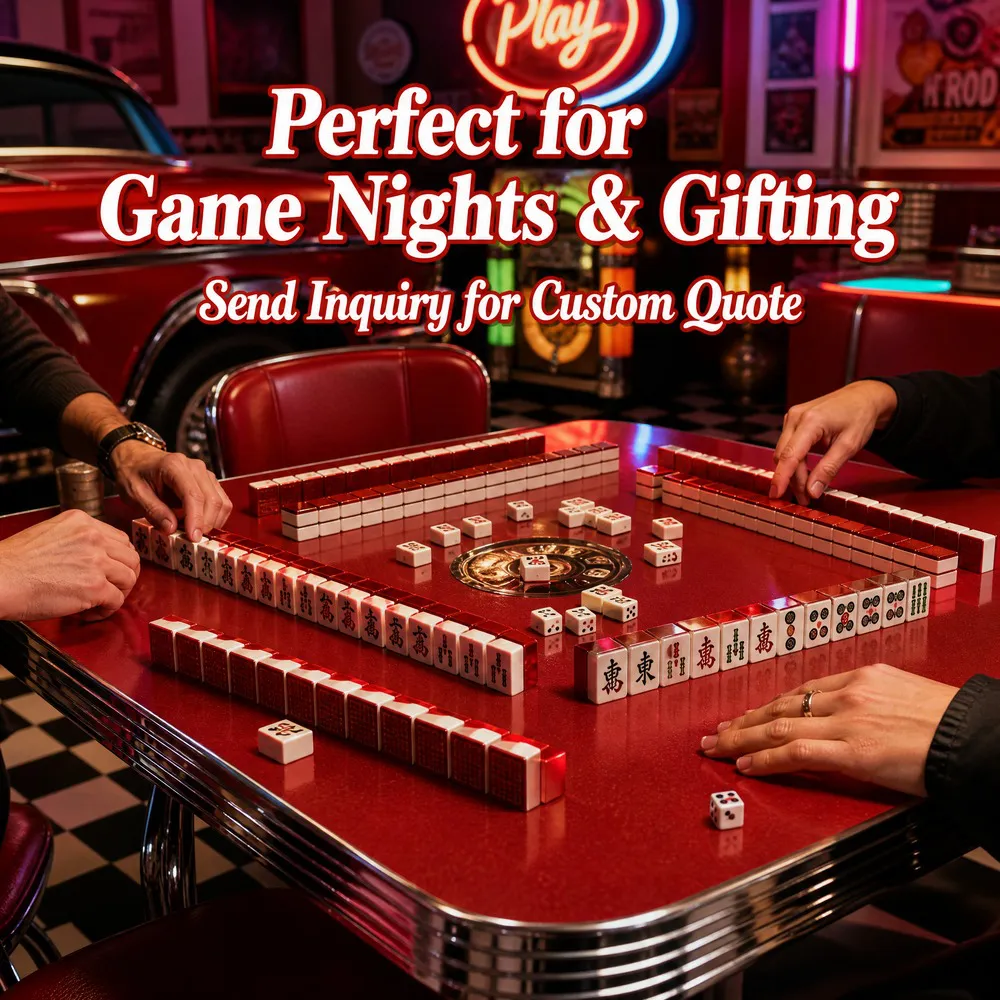 Factory Direct Red Acrylic American Mahjong Set, Deep Engraving – 160 Tiles view 5