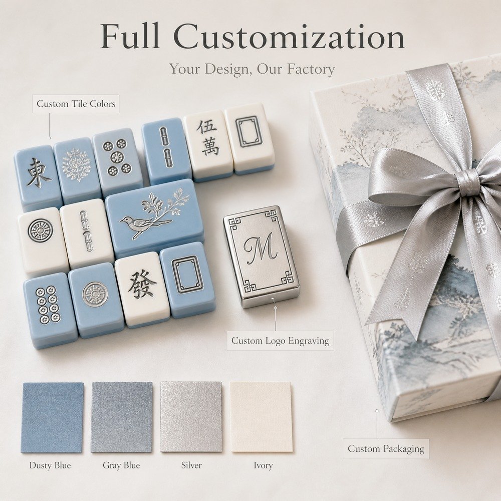 Factory Direct Blue Ivory Acrylic American Mahjong Set – 160 Tiles view 4