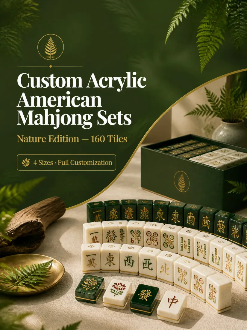 Factory Direct Green Acrylic American Mahjong Set – 160 Tiles (CS-148) detail