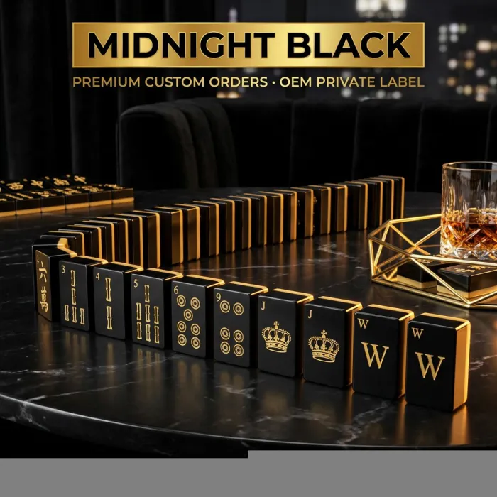 Factory Direct Purple Acrylic American Mahjong Set – 160 Tiles — Midnight Black variant