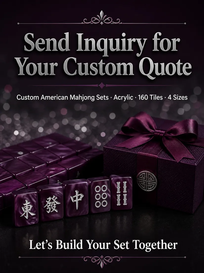 Factory Direct Purple Acrylic American Mahjong Set, Deep Engraving – 160 Tiles detail