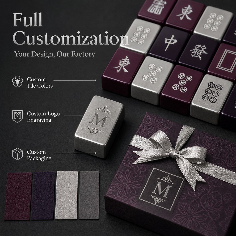 Factory Direct Purple Acrylic American Mahjong Set, Deep Engraving – 160 Tiles view 4