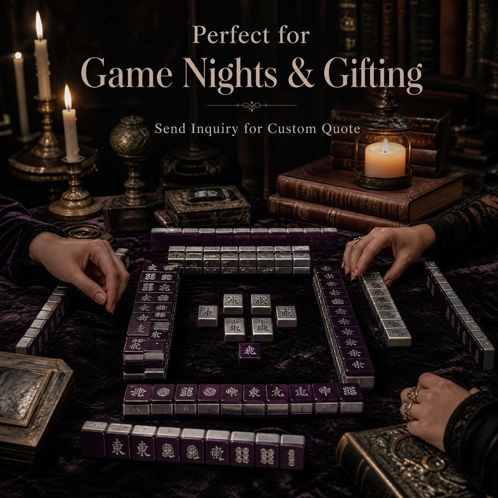 Factory Direct Purple Acrylic American Mahjong Set, Deep Engraving – 160 Tiles view 5