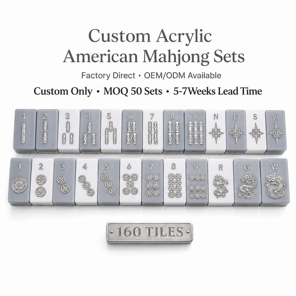 Factory Direct Solid Acrylic American Mahjong Set – 160 Tiles (CS-154)