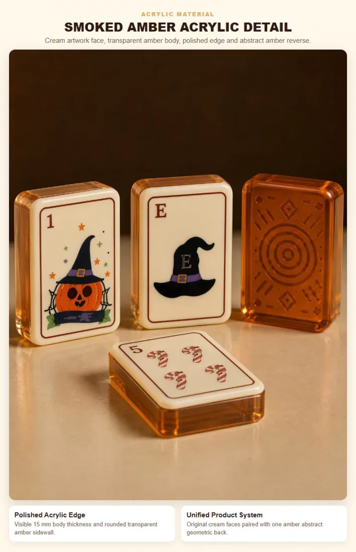 Factory Direct Halloween Solid Acrylic American Mahjong Set – 160 Tiles detail