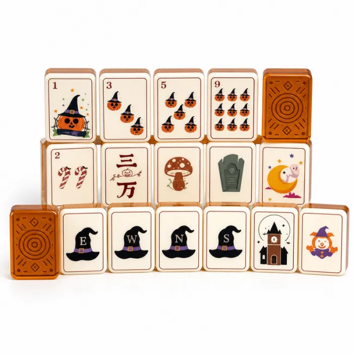 Factory Direct Halloween Solid Acrylic American Mahjong Set – 160 Tiles — Halloween Theme variant