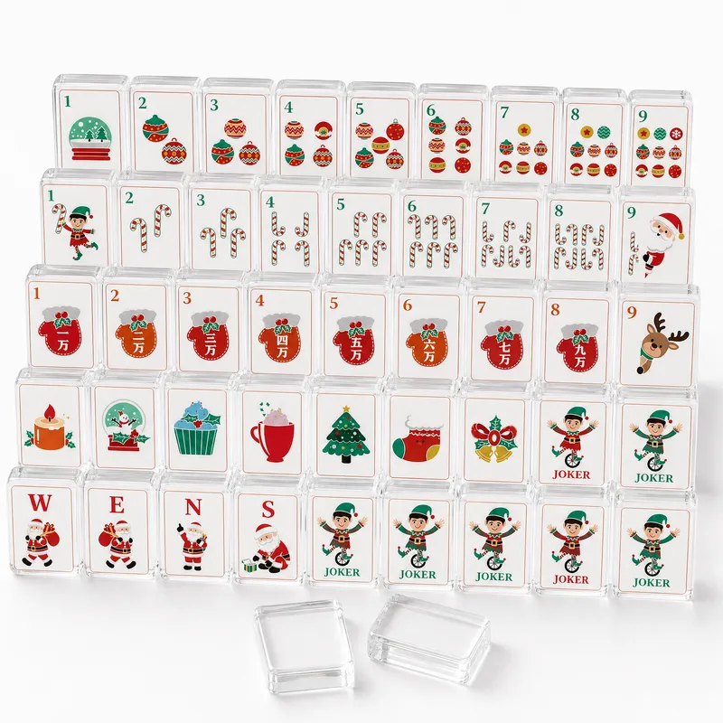 Factory Direct Christmas Acrylic American Mahjong Set – 160 Tiles (CS-106)